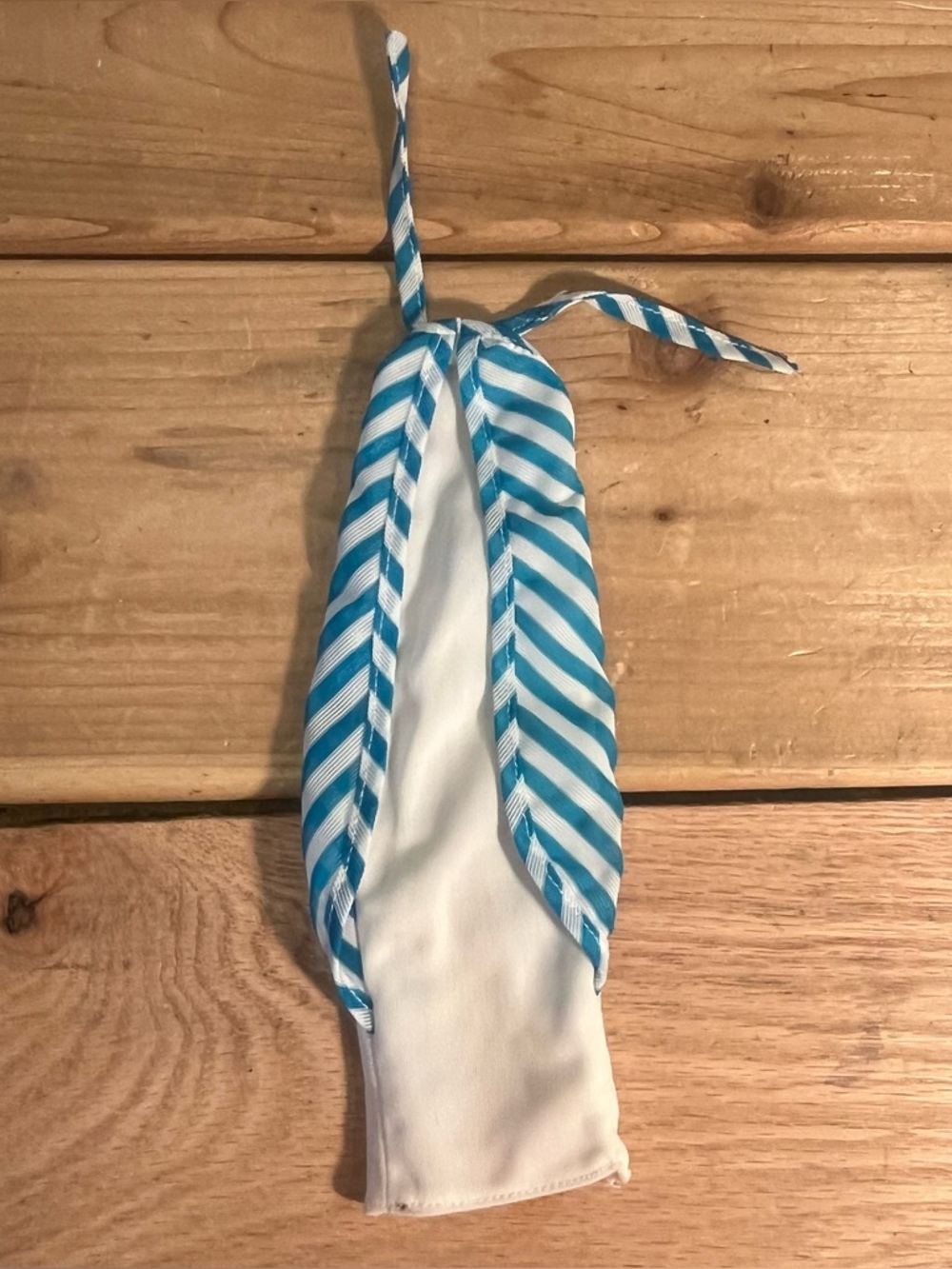 Vintage Barbie Best Buy #2557 Turquoise Striped Blue & White Halter Dress